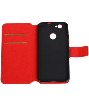 Rood Huawei Nova Plus TPU wallet case booktype hoesje HM Book