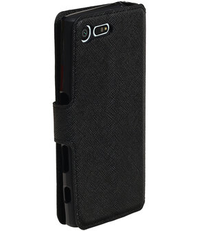 Zwart Sony Xperia X Compact TPU wallet case booktype hoesje HM Book