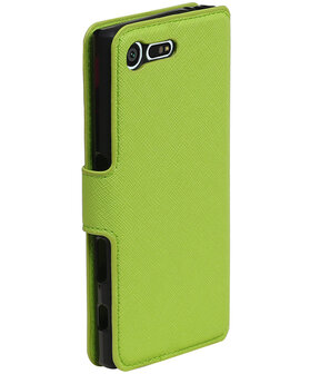 Groen Sony Xperia X Compact TPU wallet case booktype hoesje HM Book