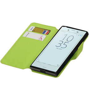 Groen Sony Xperia X Compact TPU wallet case booktype hoesje HM Book