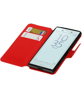 Rood Sony Xperia X Compact TPU wallet case booktype hoesje HM Book