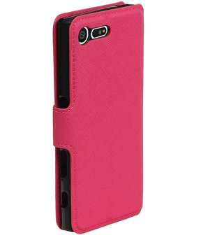 Roze Sony Xperia X Compact TPU wallet case booktype hoesje HM Book