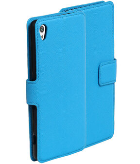 Blauw Sony Xperia XA TPU wallet case booktype hoesje HM Book