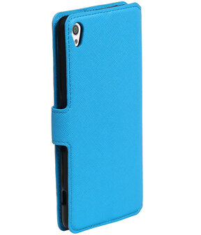 Blauw Sony Xperia XA TPU wallet case booktype hoesje HM Book