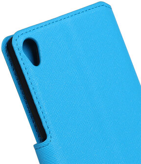 Blauw Sony Xperia XA TPU wallet case booktype hoesje HM Book