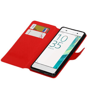 Rood Sony Xperia XA TPU wallet case booktype hoesje HM Book