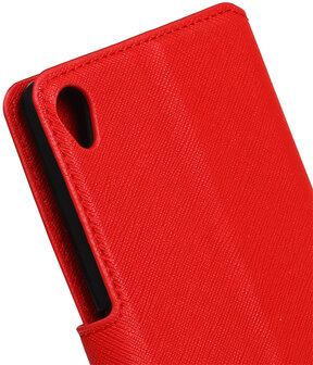 Rood Sony Xperia XA TPU wallet case booktype hoesje HM Book