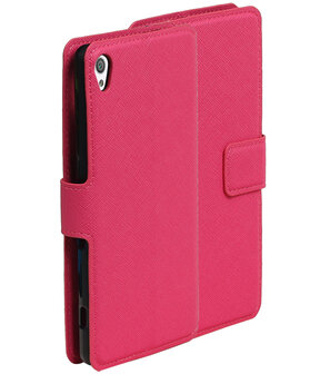 Roze Sony Xperia XA TPU wallet case booktype hoesje HM Book