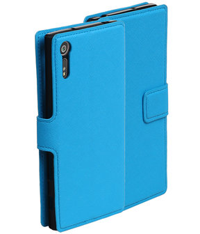 Blauw Sony Xperia XZ TPU wallet case booktype hoesje HM Book