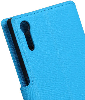 Blauw Sony Xperia XZ TPU wallet case booktype hoesje HM Book