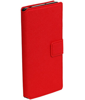 Rood Sony Xperia XZ TPU wallet case booktype hoesje HM Book