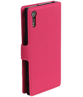 Roze Sony Xperia XZ TPU wallet case booktype hoesje HM Book