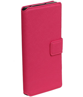 Roze Sony Xperia XZ TPU wallet case booktype hoesje HM Book