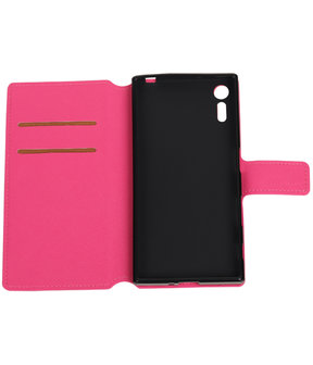 Roze Sony Xperia XZ TPU wallet case booktype hoesje HM Book