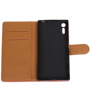 Rood Pull-Up PU booktype wallet cover hoesje voor Sony Xperia XZ