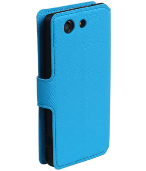 Blauw Sony Xperia Z3 Compact TPU wallet case booktype hoesje HM Book