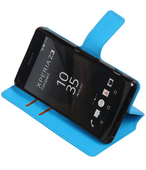 Blauw Sony Xperia Z3 Compact TPU wallet case booktype hoesje HM Book