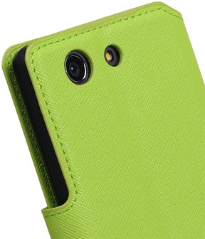 Groen Sony Xperia Z3 Compact TPU wallet case booktype hoesje HM Book