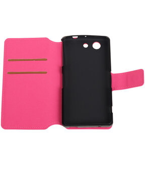 Roze Sony Xperia Z3 Compact TPU wallet case booktype hoesje HM Book