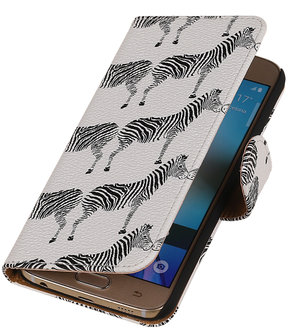 Wit Zebra 2 Booktype wallet hoesje voor Apple iPhone 5 / 5s / SE 
