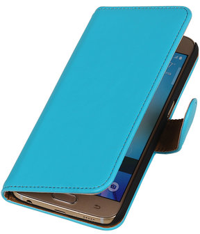Turquoise Leder Look Booktype wallet hoesje voor Apple iPhone 5 / 5s / SE 
