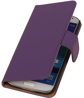 Paars Effen booktype wallet cover hoesje voor Samsung Galaxy S5 Active G870