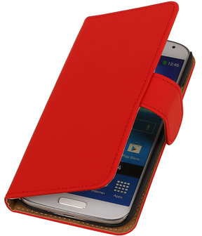 Rood Effen booktype wallet cover hoesje voor Samsung Galaxy S5 Active G870