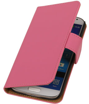 Roze Effen booktype wallet cover hoesje voor Samsung Galaxy S5 Active G870
