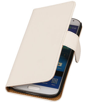 Wit Effen booktype wallet cover hoesje voor Samsung Galaxy S5 Active G870