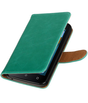 Groen Pull-Up PU booktype wallet hoesje voor Huawei Y560 / Y5