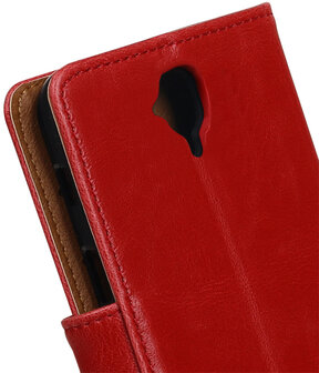 Rood Pull-Up PU booktype wallet hoesje voor Huawei Y560 / Y5