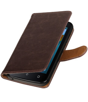 Mocca Pull-Up PU booktype wallet hoesje voor Huawei Y560 / Y5