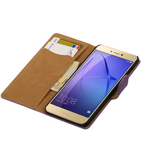 Paars Effen booktype wallet cover hoesje voor Huawei P8 Lite 2017 / P9 Lite 2017