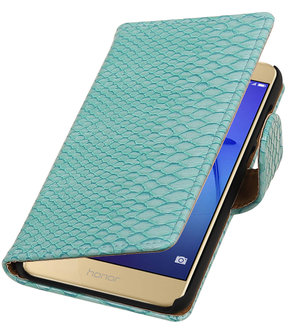 Turquoise Slang booktype wallet cover hoesje voor Huawei P8 Lite 2017 / P9 Lite 2017