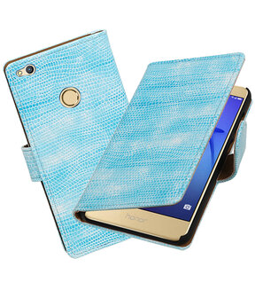 Turquoise Mini Slang booktype wallet cover hoesje voor Huawei P8 Lite 2017 / P9 Lite 2017