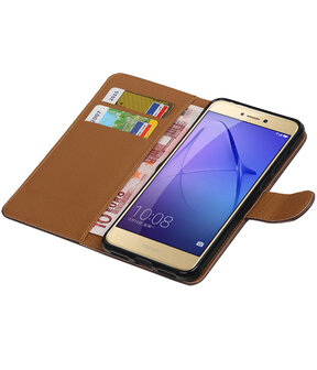 Mocca Pull-Up PU booktype wallet cover hoesje voor Huawei P8 Lite 2017 / P9 Lite 2017