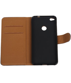 Mocca Pull-Up PU booktype wallet cover hoesje voor Huawei P8 Lite 2017 / P9 Lite 2017