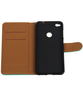 Groen Pull-Up PU booktype wallet cover hoesje voor Huawei P8 Lite 2017 / P9 Lite 2017