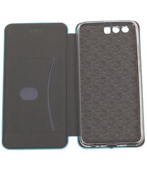 Blauw Premium Folio leder look booktype smartphone hoesje voor Huawei P10