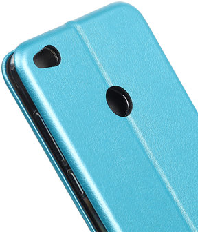 Blauw Premium Folio leder look booktype smartphone hoesje voor Huawei P8 Lite 2017