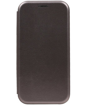 Grijs Premium Folio leder look booktype smartphone hoesje voor Samsung Galaxy S8
