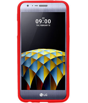 Rood Zand TPU back case cover hoesje voor LG X Cam K580