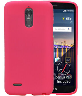 Roze Zand TPU back case cover hoesje voor LG Stylus 3 / K10 Pro