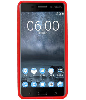 Rood Zand TPU back case cover hoesje voor Nokia 6