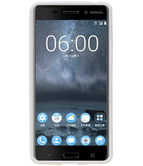 Wit Zand TPU back case cover hoesje voor Nokia 6