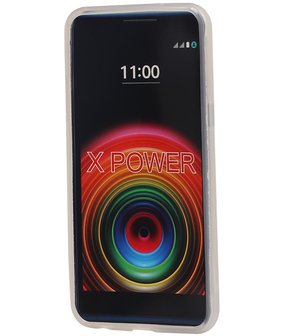 LG X Power K220 TPU back case hoesje transparant Wit