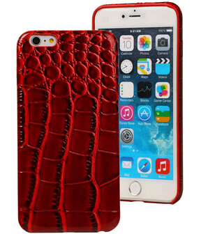 Rood Krokodil TPU back cover case hoesje voor Apple iPhone 6 Plus / 6S Plus