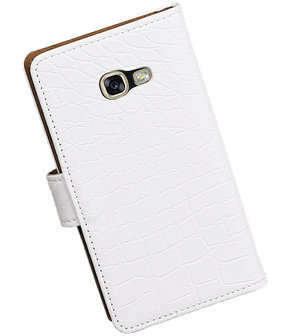 Wit Krokodil booktype wallet cover hoesje Samsung Galaxy A5 2017