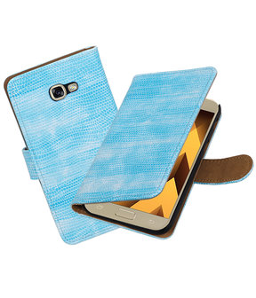 Turquoise Mini Slang booktype wallet cover hoesje Samsung Galaxy A5 2017