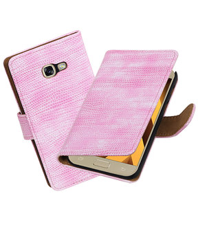 Roze Mini Slang booktype wallet cover hoesje Samsung Galaxy A5 2017